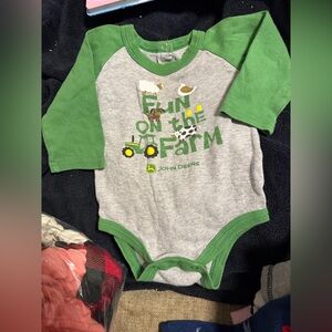 John Deere Green and Gray Infant Bodysuit